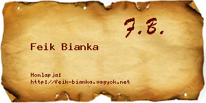 Feik Bianka névjegykártya